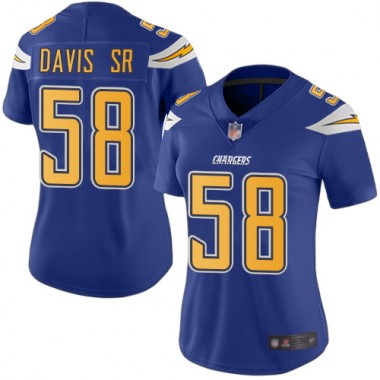 Los Angeles Chargers NFL Football Thomas Davis Sr Electric Blue Jersey Women Limited #58 Rush Vapor Untouchable->ncaa teams->NCAA Jersey